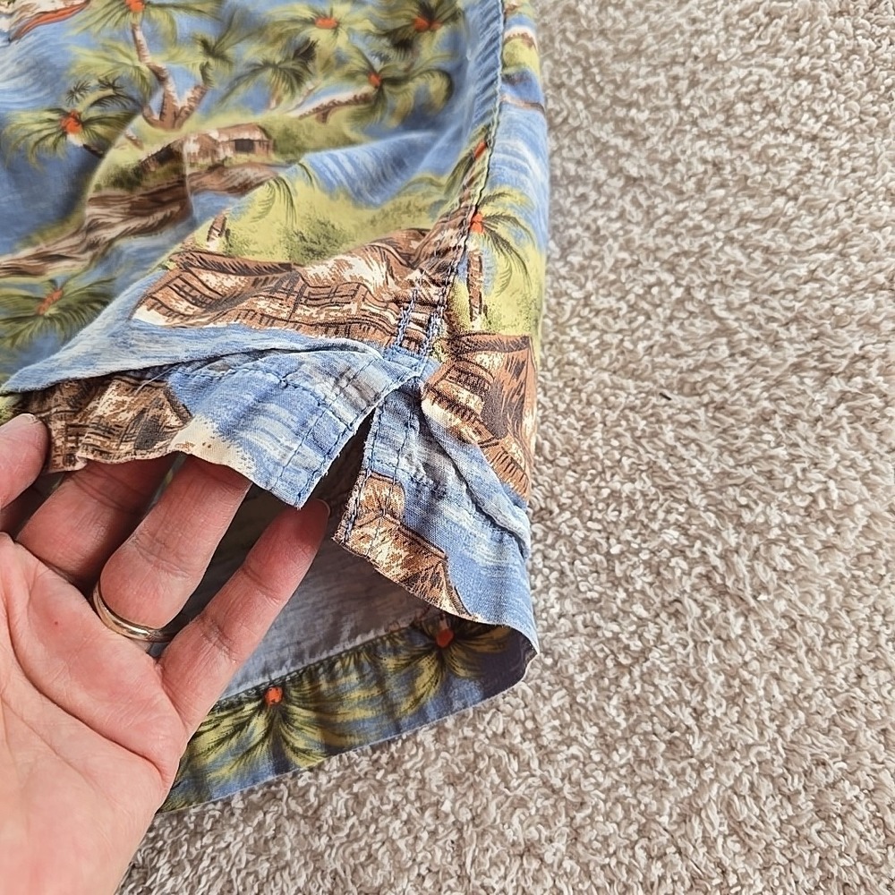 Vtg Gap Men's Y2K Hawaiian Island Native Palm Trees Short Sleeve Shirt Sz L - Picture 14 of 16